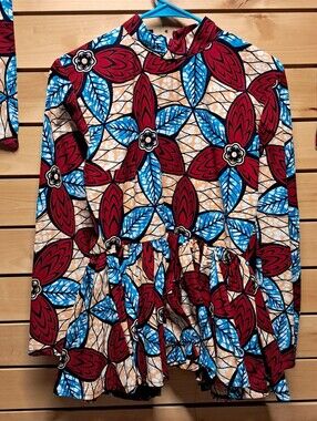 African Ankara Peplum Blouse Size M NWT
